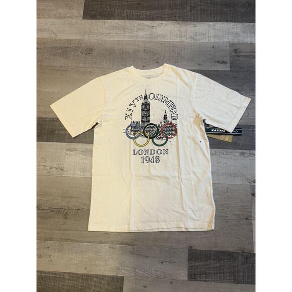 London Olympics Shirt Mens Medium Heritage 1948 Big Ben Rings IOC Official Tee - Picture 2 of 9